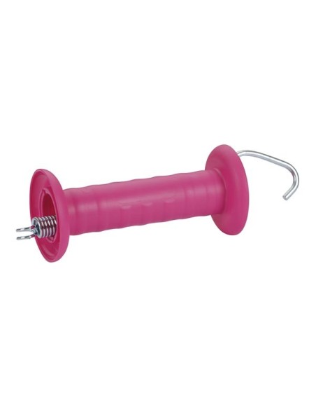 Gate handle pink, with hook, galvanized