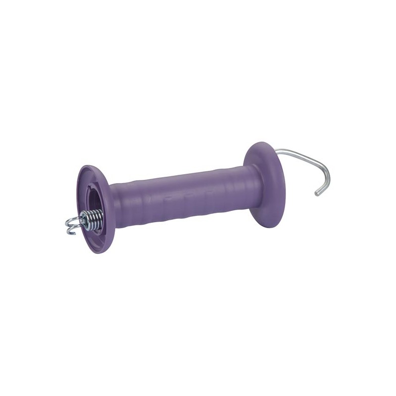 Gate handle purple, with hook, galvanized