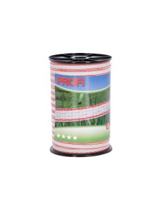 Fencing tape Profi 200 m, 12 mm, white/red, 4x0,30 TriC