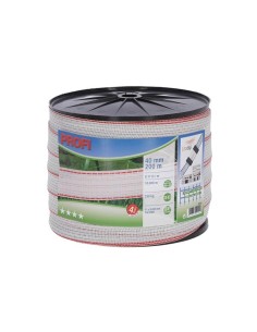Fencing tape Profi 200 m, 40 mm, white/red, 11x0,30 TriC