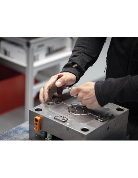 Clé en L Wiha avec poignée en T ComfortGrip Hexagon MagicRing® avec entraînement latéral, chromée mat (45440) 3 x 100 mm