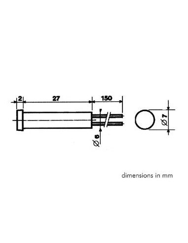KONTROLL-LAMPE - TRANSPARRENT - 220 V - 7 mm