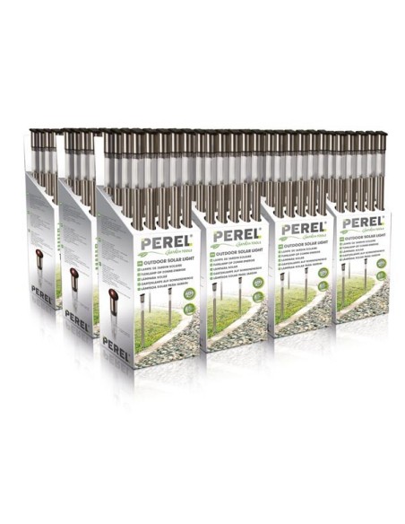SOLAR LIGHT with stainless steel pole - 70 cm (27.56") - 20 pcs in Display