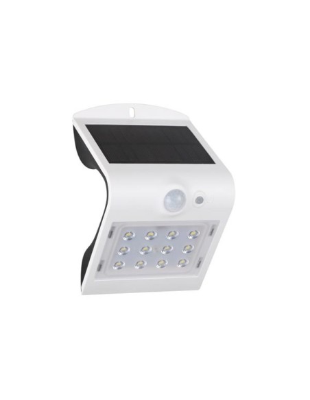 LAMPE LED SOLAIRE AVEC CAPTEUR PIR - 1.5 W - BLANC
