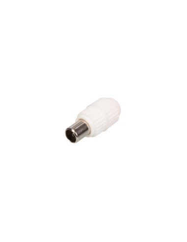 CONECTOR TV DE PLÁSTICO 9.5mm/2.3mm - MACHO - BLANCO