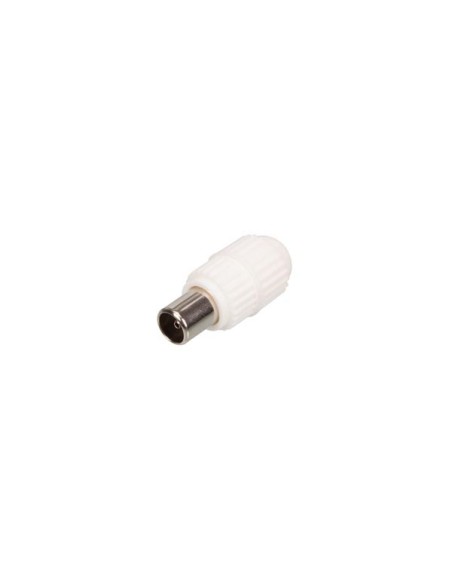 FICHE COAX MALE TV 9.5mm / 2.3mm PLASTIQUE BLANC