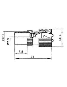 TV PLUG METAL 9.5mm/2.3mm - MALE 2
