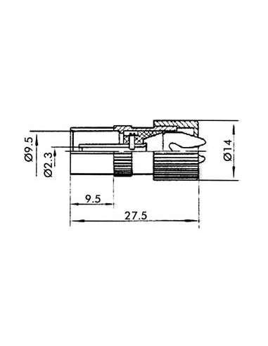 KOAXIALBUCHSE 9,5 mm/2,3 mm - METALL