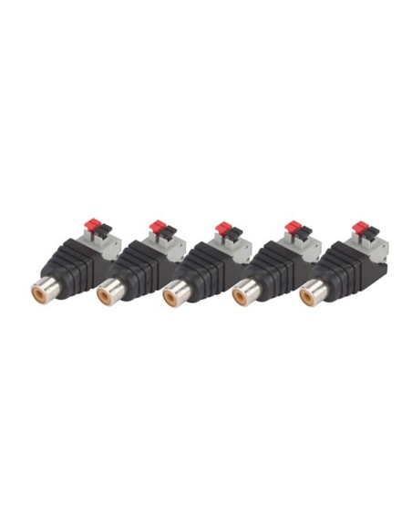 RCA FEMELLE VERS CONNEXION À RESSORT À 2 BROCHES - 5 pcs